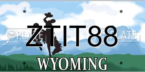 ZTIT88 Wyoming License Plate