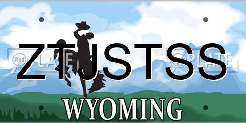 ZTJSTSS Wyoming License Plate