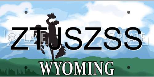 ZTJSZSS Wyoming License Plate