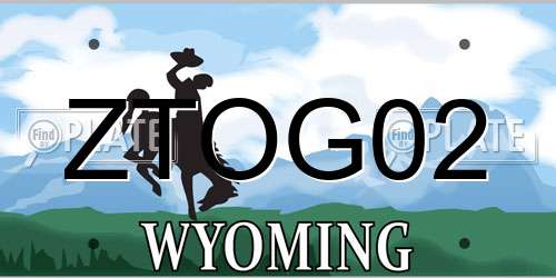 ZTOG02 Wyoming License Plate
