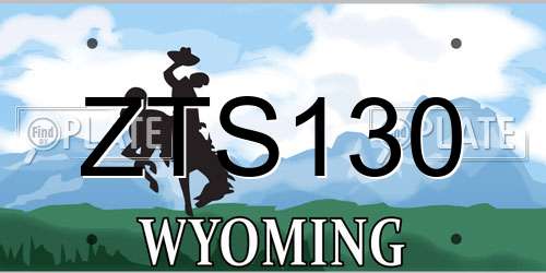 ZTS130 Wyoming License Plate