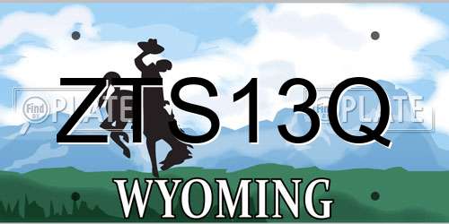 ZTS13Q Wyoming License Plate