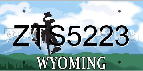 ZTS5223 Wyoming License Plate