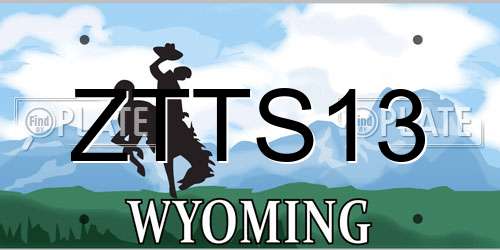ZTTS13 Wyoming License Plate
