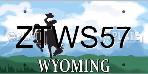 ZTWS57 Wyoming License Plate