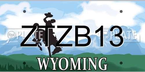 ZTZB13 Wyoming License Plate