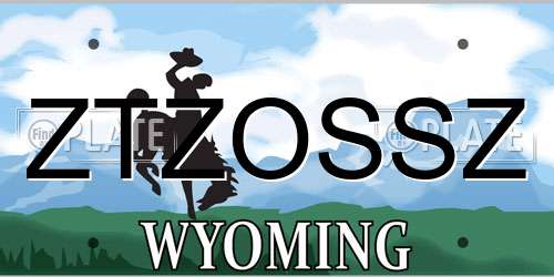 ZTZOSSZ Wyoming License Plate