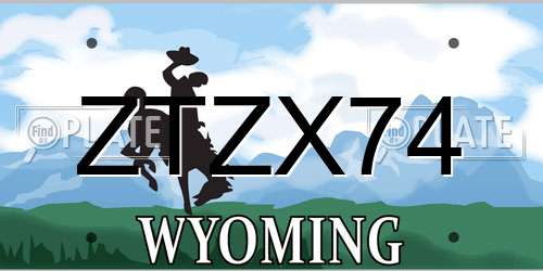 ZTZX74 Wyoming License Plate