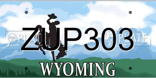 ZUP303 Wyoming License Plate
