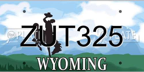 ZUT325 Wyoming License Plate