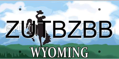 ZUTBZBB Wyoming License Plate