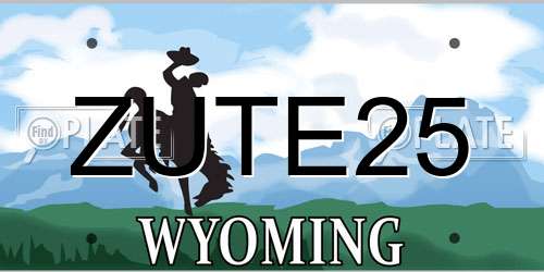 ZUTE25 Wyoming License Plate