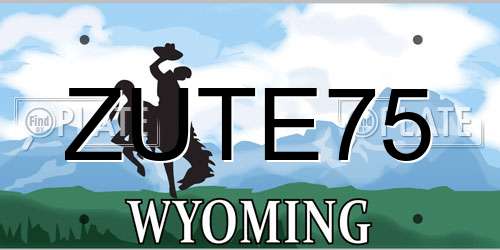 ZUTE75 Wyoming License Plate