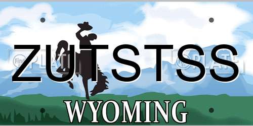 ZUTSTSS Wyoming License Plate