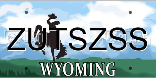 ZUTSZSS Wyoming License Plate