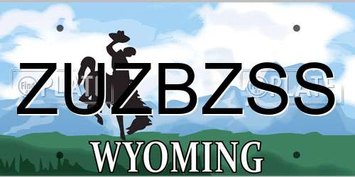 ZUZBZSS Wyoming License Plate
