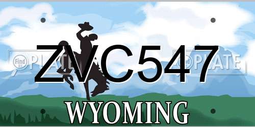 ZVC547 Wyoming License Plate