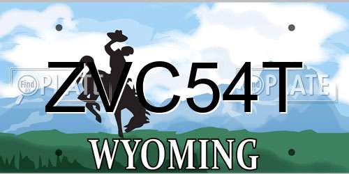 ZVC54T Wyoming License Plate