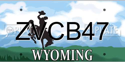 ZVCB47 Wyoming License Plate