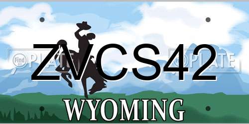 ZVCS42 Wyoming License Plate