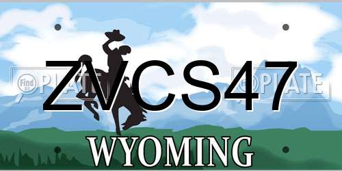 ZVCS47 Wyoming License Plate