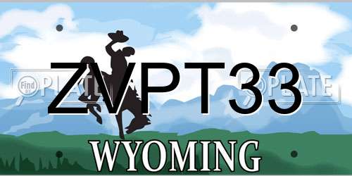 ZVPT33 Wyoming License Plate