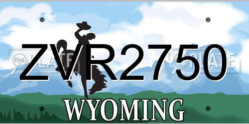 ZVR2750 Wyoming License Plate