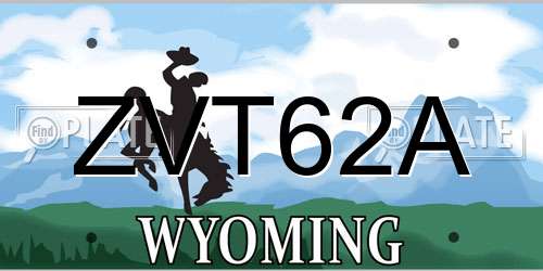 ZVT62A Wyoming License Plate