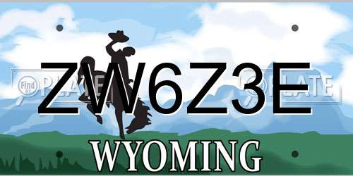 ZW6Z3E Wyoming License Plate