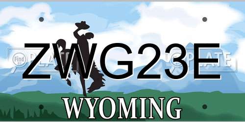 ZWG23E Wyoming License Plate