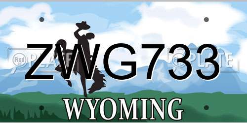 ZWG733 Wyoming License Plate