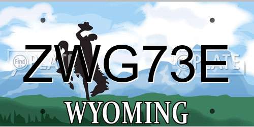 ZWG73E Wyoming License Plate