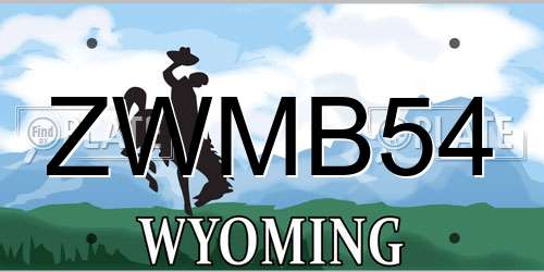 ZWMB54 Wyoming License Plate