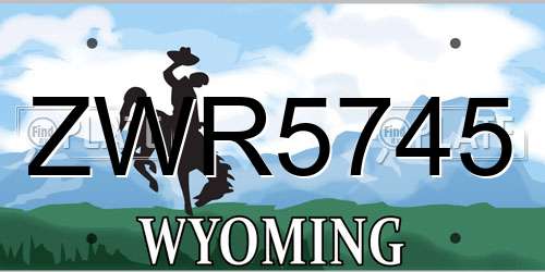 ZWR5745 Wyoming License Plate
