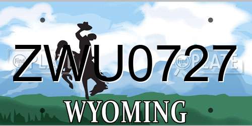 ZWU0727 Wyoming License Plate
