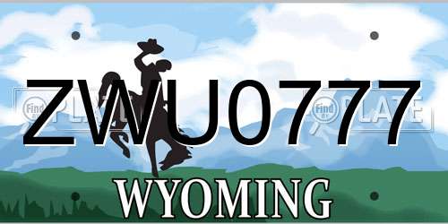 ZWU0777 Wyoming License Plate
