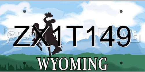 ZX1T149 Wyoming License Plate