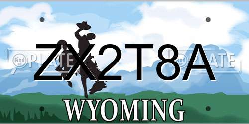 ZX2T8A Wyoming License Plate