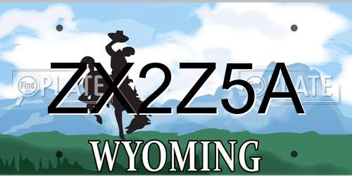 ZX2Z5A Wyoming License Plate