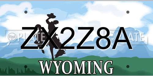 ZX2Z8A Wyoming License Plate