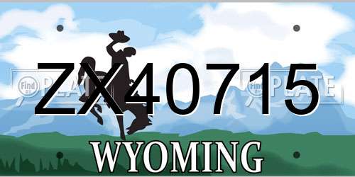 ZX40715 Wyoming License Plate