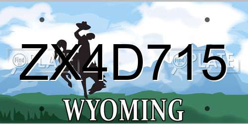 ZX4D715 Wyoming License Plate