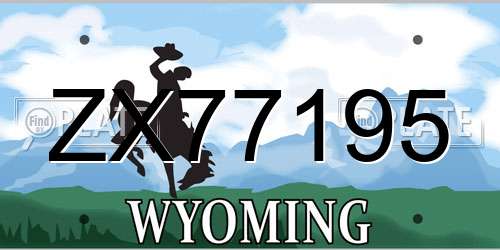 ZX77195 Wyoming License Plate