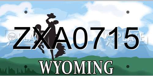ZXA0715 Wyoming License Plate