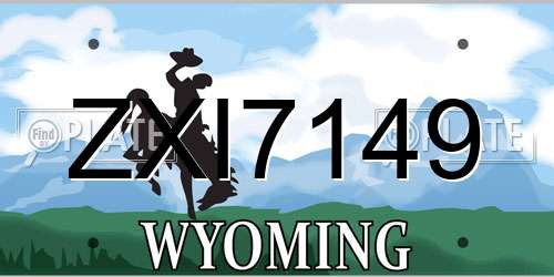ZXI7149 Wyoming License Plate
