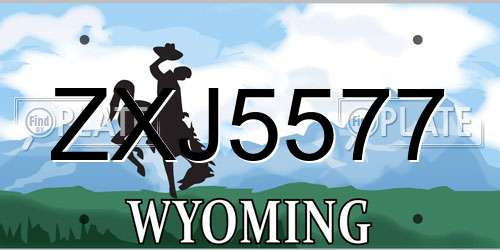 ZXJ5577 Wyoming License Plate