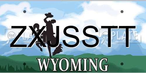 ZXJSSTT Wyoming License Plate