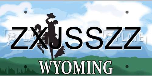 ZXJSSZZ Wyoming License Plate