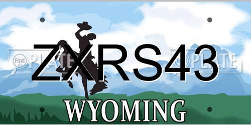 ZXRS43 Wyoming License Plate