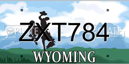 ZXT784 Wyoming License Plate